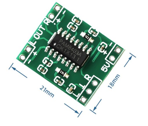 022 Audio zosilňovač 2x3W PAM8403 5V Arduino