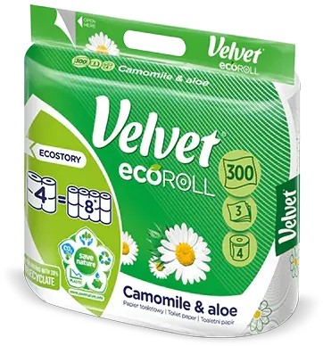 TOALETNÝ PAPIER ZAMATOVÝ VOŇAVÝ 4 KS EKO ROLKA