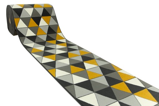 šírka 60 cm GEOMETRICKÝ KOBEREC LUNA HORČICOVÁ SIVÁ TROJUHOLNÍKY