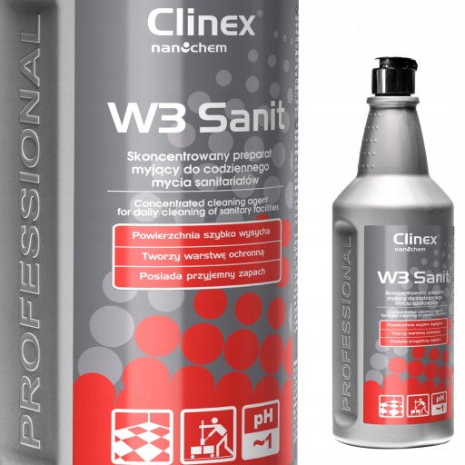 Koncentrovaný CLINEX W3 Sanit 1L pre sanitárne zariadenia