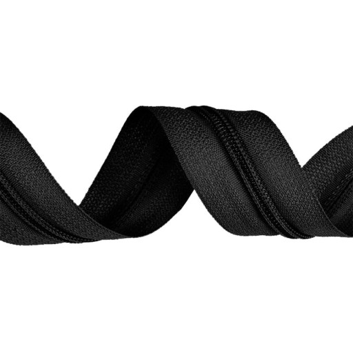 LuxTextil Zips Zips 5mm ŠPIRÁLA + 2 Zips Zipsy 1m ČIERNA