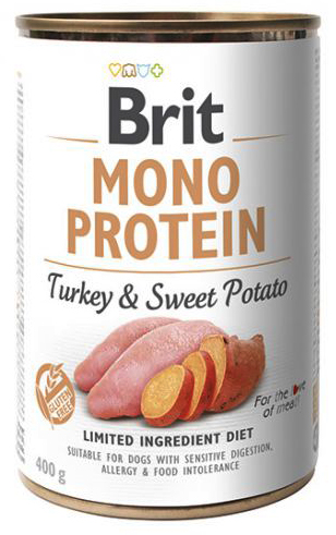 Brit MONO PROTEIN Morčacie sladké zemiaky krmivo Morčacie mäso a sladké zemiaky 400g