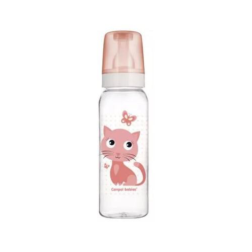 CANPOL BABIES Fľaša ružová 12m+ 250ml