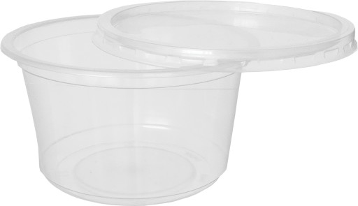 PP nádoba na šaláty, teplé jedlá, 400 ml, s okrúhlym vekom, 50 ks.