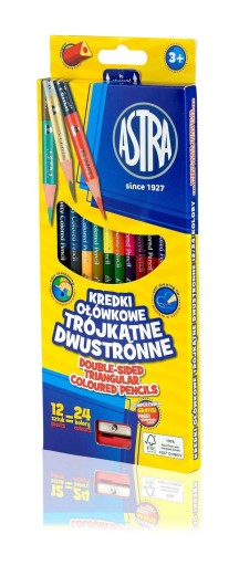 Astra školské ceruzky, obojstranné, 12/24 farieb