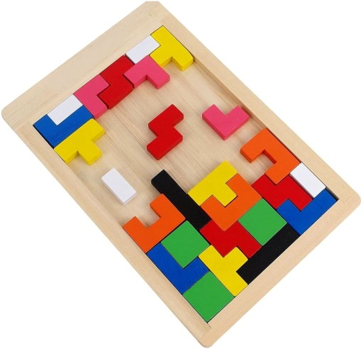 MONTESSORI DREVENÉ TETRIS BLOCKS MONTESORI TANGRAM PUZZZZ