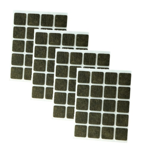 Plsťové podložky 20x20 mm 80 ks, plsť na nábytok hnedá
