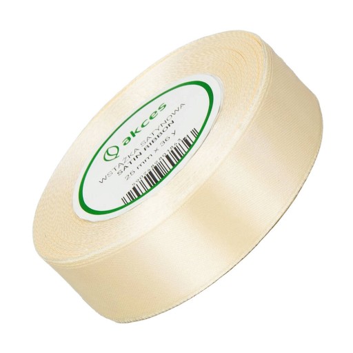 Krémová SATÉNOVÁ STUŽKA 25mm - 32mb
