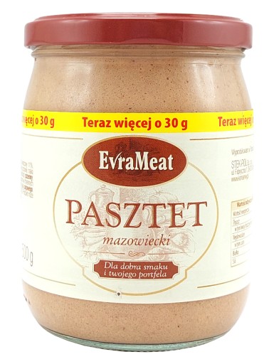 Mäsová konzerva MAZOVIANSKÁ PAŠTÁTA, bravčové mäso 500g