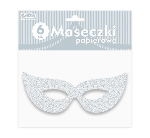 Strieborné papierové masky s trblietavým zdobením