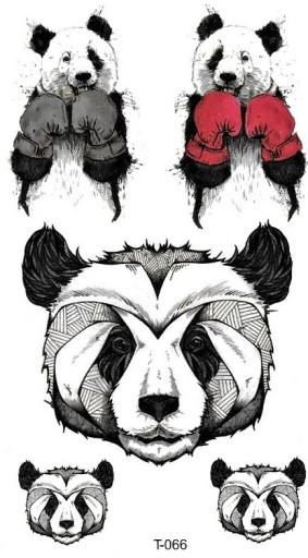 Umývateľné dočasné tetovanie panda panda medvedíky