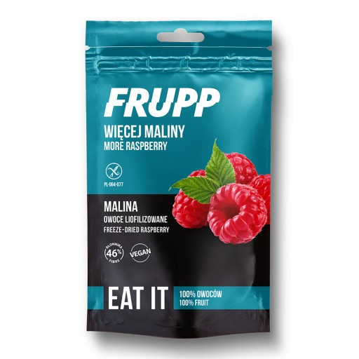 FRUPP Lyofilizované maliny, mrazom sušené ovocie 15g Celiko