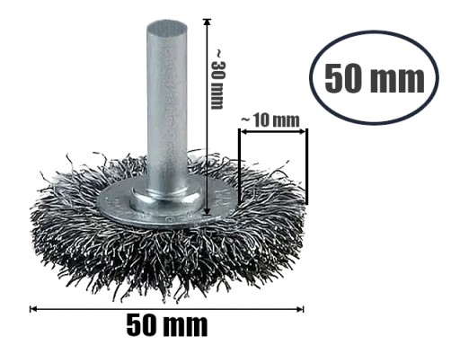 DRÔTENÁ KOTÚČOVÁ KEFA NA VŔTAČKU S DRŽIKOM SZCZOTPOL 50 mm PL