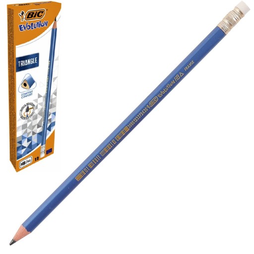 Trojhranná ceruzka BIC Evolution Triangle HB s gumou