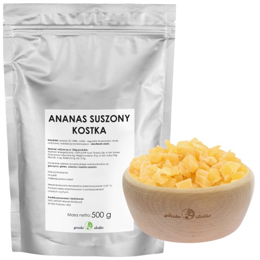 SUŠENÝ ANANÁS kocky sladký snack 500g
