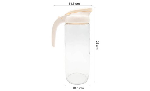 Sklenený džbán, dóza s uzáverom a uškom - 1,5L