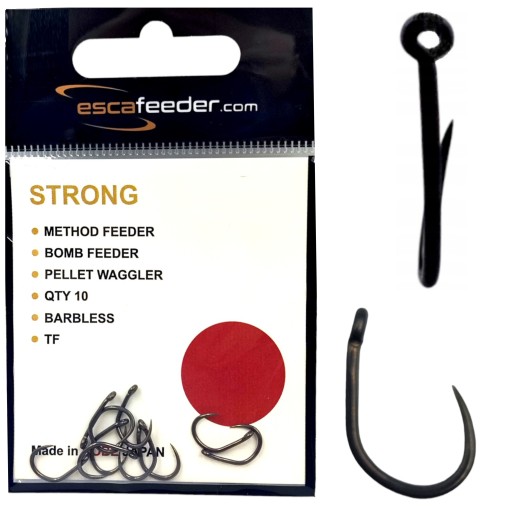Esca Feeder STRONG háčiky č. 12 method feeder 10 ks, bez protihrotu