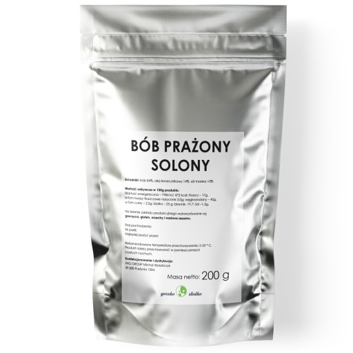 Pražená SLANÁ fazuľka, chrumkavý snack, 200 g