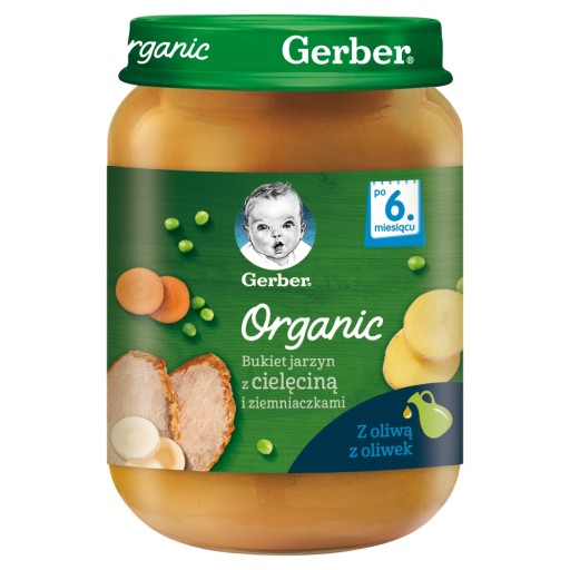 Gerber Bio večera Kytica zeleniny s teľacím mäsom a zemiakmi po 6 mesiacoch