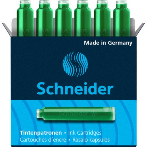 ŠTANDARDNÉ NÁPLNE ZELENÉ PERÁ, 6 KS SCHNEIDER