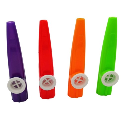 Plastový KAZOO oranžový, hračkársky nástroj pre deti