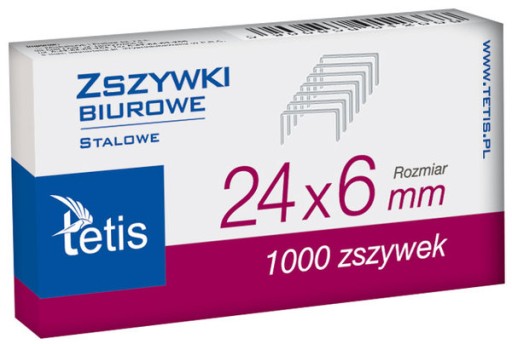 Kancelárske ZOŠÍVAČKY do ZOŠÍVAČKY sada 1000 KS 24/6 Tetis SOLID a STRONG