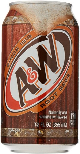 Koreňové pivo A&W v 355 ml plechovke