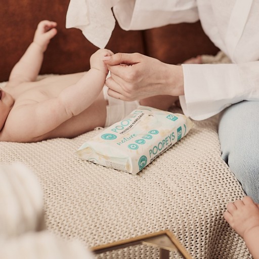 4x Poopeys Vlhčené obrúsky panthenol aloe 97% voda vodné obrúsky 288 ks