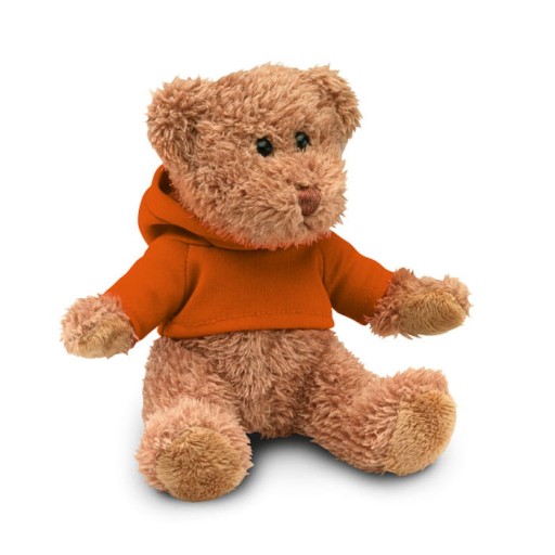 MASKOT MEDVEĎOV V MIKINE S KAPUCNOU, červená