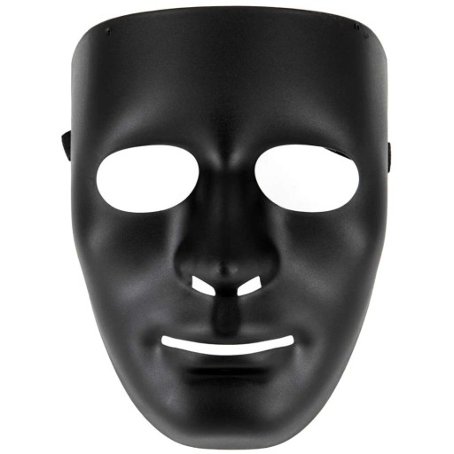 BLACK HALLOWEEN fantómová maska na tvár, MATNÁ