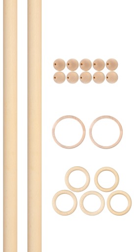 Prsteň MACRAME 5 drevených kusov, STREDNÝ