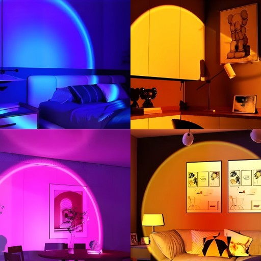 ZÁPAD SLNKA PROJEKTOROVÁ LAMPA VIACFAREBNÁ RGB LED NOčná nálada
