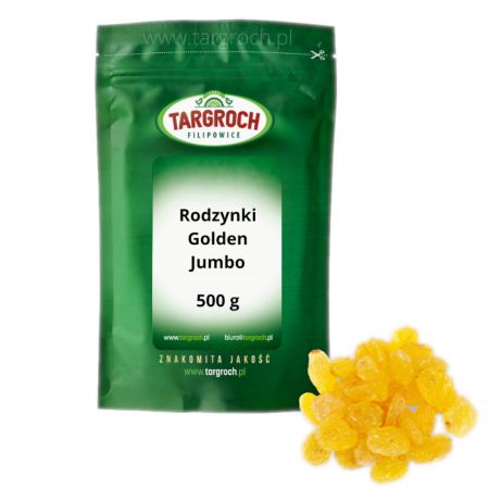 Zlaté hrozienka Jumbo Zlaté prírodné veľké hrozienka 500 g Targroch