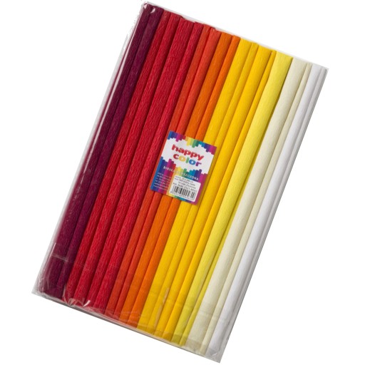 SADA krčkavého hodvábneho papiera Happy Color, teplé farby, 10 kusov