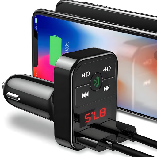 FM BLUETOOTH VYSIELAČ NABÍJAČKA MP3 2xUSB SD LCD