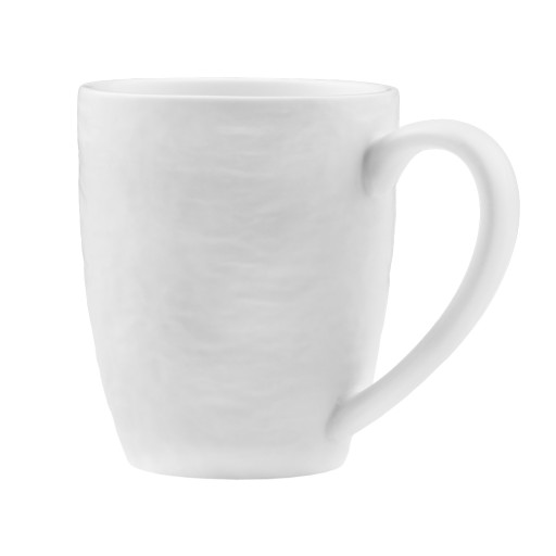 BIELY KERAMICKÝ HRNČEK 340ML SKLO MAT TEXTURE PRIMA DECO