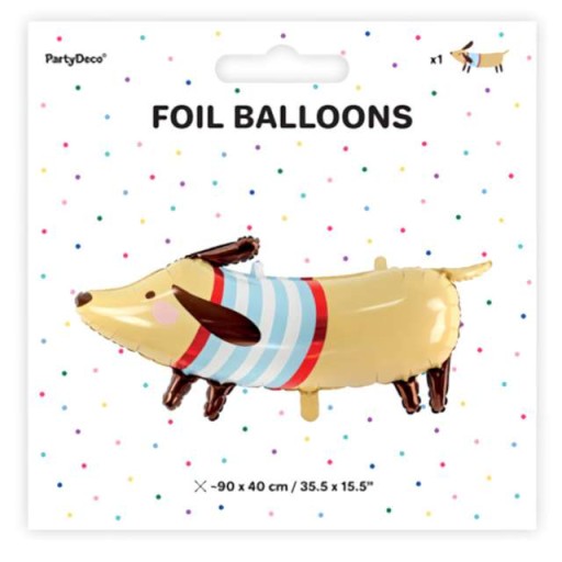 Narodeninový fóliový balón JAZVEČÍK pes VEĽKÉ zvieratko