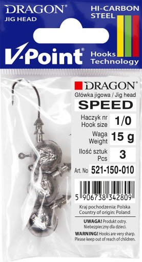 DRAGON V-POINT SPEED hlavička jigová 3 ks 2/0 7.5