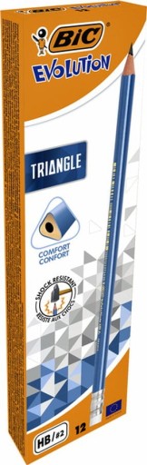 Trojhranná ceruzka BIC Evolution Triangle HB s gumou
