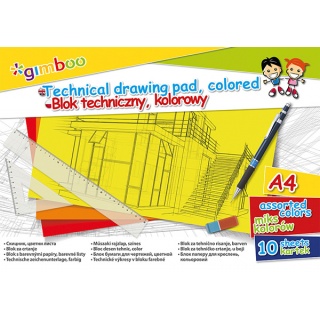 Technická podložka A4 10 listov 150g mix. farba