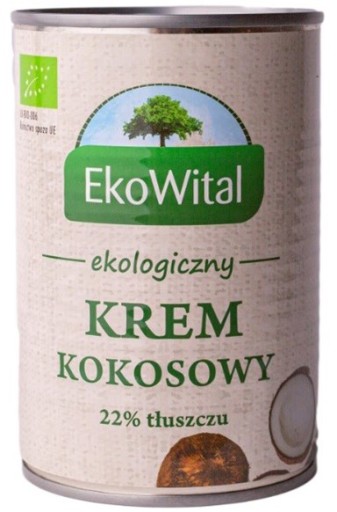 EkoWital Kokosový krém 22% tuku (kokosové mlieko) BIO 400 ml