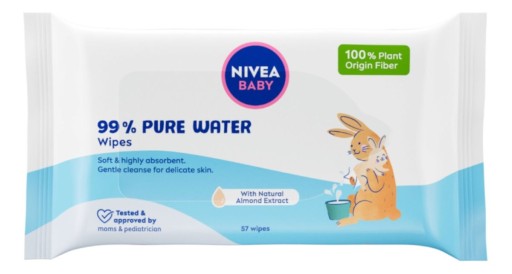 Nivea Baby biologicky odbúrateľné obrúsky 99% 57 ks