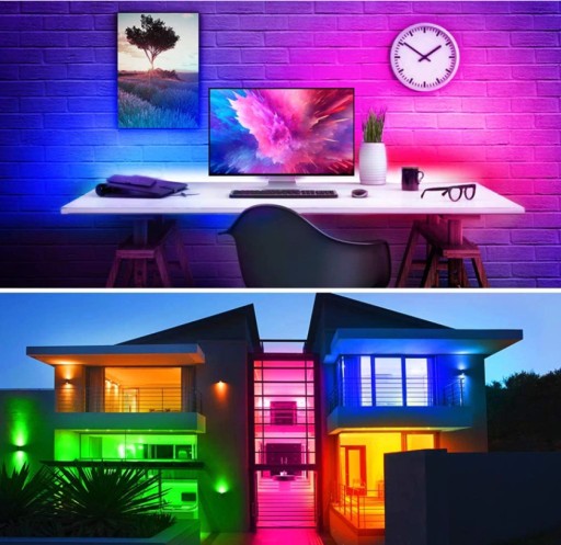 FAREBNÉ LED DO IZBY VODEODOLNÉ SMD RGB LED PÁS 5m FAREBNÉ + DIAĽKOVÉ OVLÁDANIE
