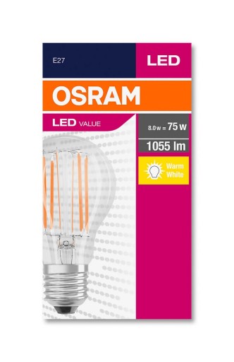 LED FILAMENT E27 žiarovka 8W = 75W A60 2700K OSRAM