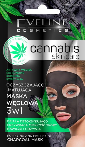 Eveline Cannabis Skin Care Carbon maska 3v1 7 ml