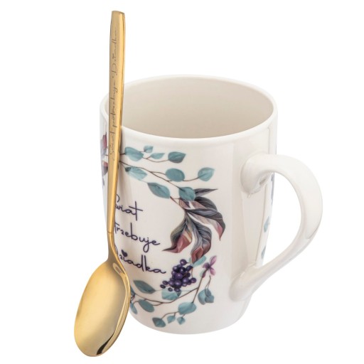 Porcelánový hrnček + lyžička s gravírovaním Altom darček ku dňu starého otca