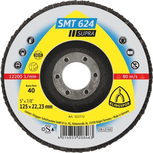 KLAPAČKOVÝ DISK KLINGSPOR SMT624 125 P40