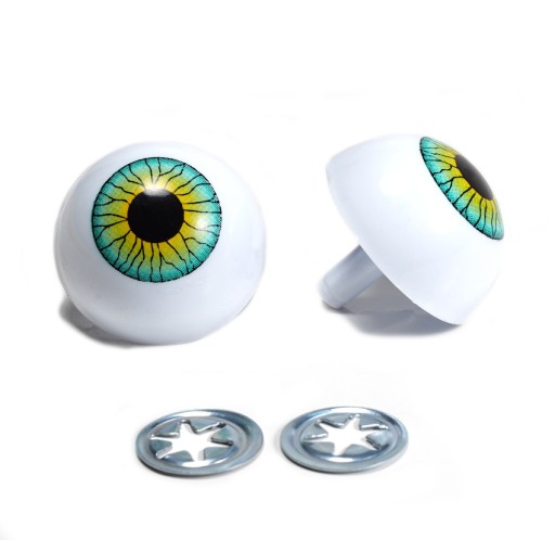 MALOVANÉ ZELENÉ KONVEXENÉ OČI MASKOTA 28 mm