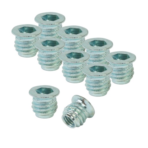 10x zásuvka M6 x 10 mm, skrutkovaná do tvrdého materiálu alebo dreva pomocou imbusového kľúča 6