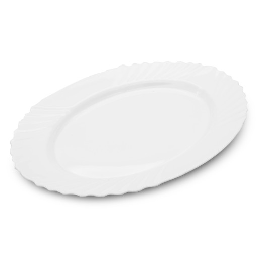 TANIER 30CM, BIELY SERVISNÝ TANIER NA OBJÍDKY, OVÁLNY